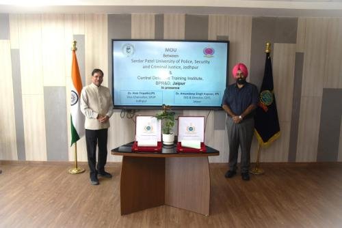 Memorandum of Understanding (MoU) signed between CDTI, Jaipur and Sardar Patel University of Police Jodhpur